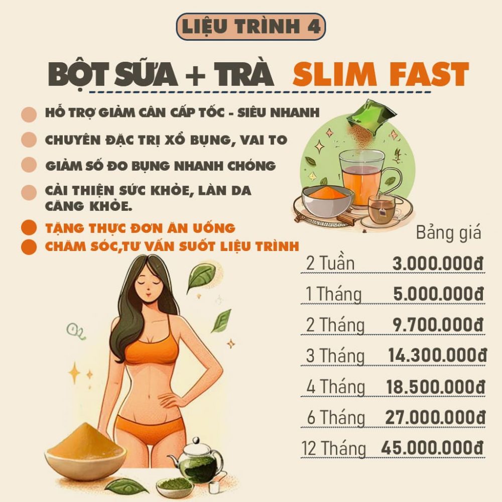 Liệu trình 4 - Bột trà thảo mộc giảm cân Slimfast