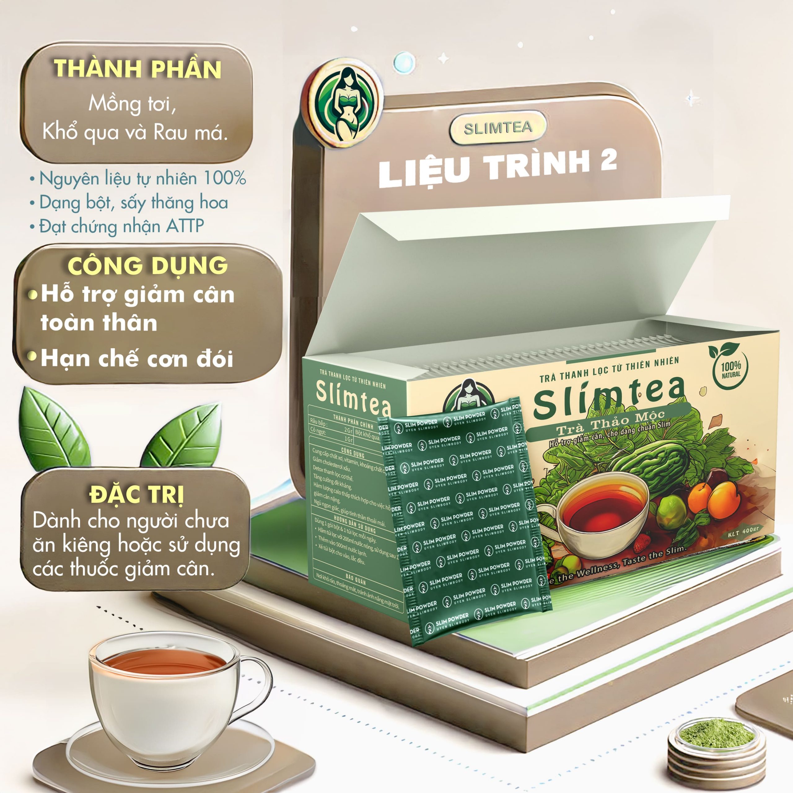 Trà thảo mộc Slimtea 2 - Liệu trình giảm cân toàn thân an toàn cho người mới bắt đầu.