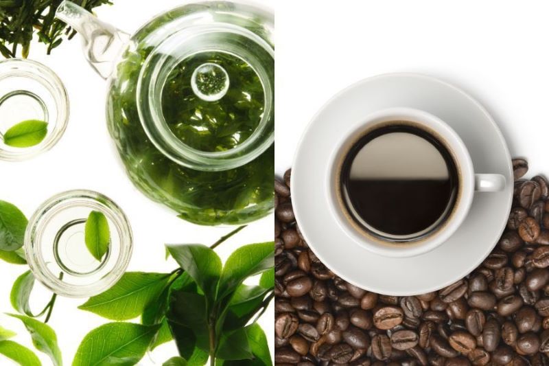 Trà xanh và cafe nguyên chất sẽ hỗ trợ đánh tan mỡ thừa